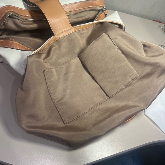 Coach Soho Small Leather Hobo Bag White Tan Buckle Shoulder Bag - Picture 9 of 12